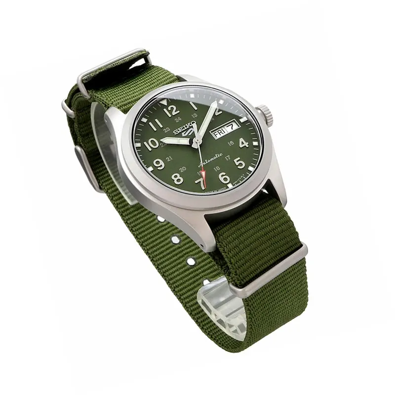 Seiko 5 Sports Field Green Dial Automatic Nylon Watch- SRPG33